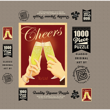 Cheers To Us! Vintage Poster 1000 Jigsaw Puzzle box 3D Modell