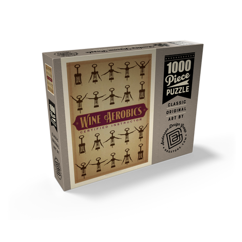 Wine Aerobics, Vintage Poster 1000 Jigsaw Puzzle box view2