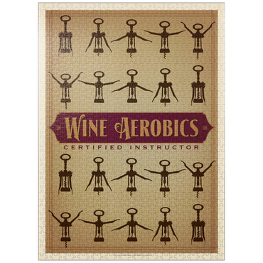 puzzleplate Wine Aerobics, Vintage Poster 1000 Jigsaw Puzzle