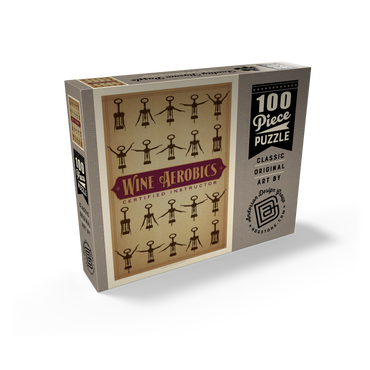 Wine Aerobics, Vintage Poster 100 Jigsaw Puzzle box view2