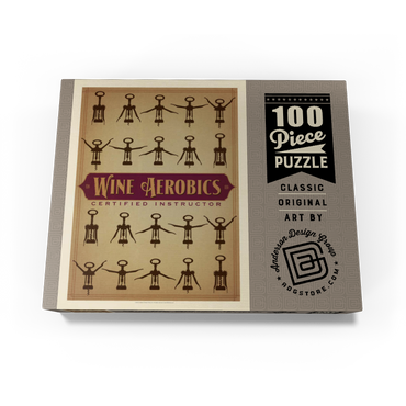 Wine Aerobics, Vintage Poster 100 Jigsaw Puzzle box view3