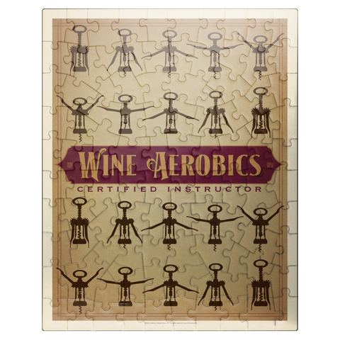 puzzleplate Wine Aerobics, Vintage Poster 100 Jigsaw Puzzle
