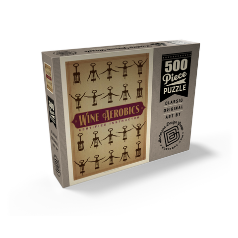 Wine Aerobics, Vintage Poster 500 Jigsaw Puzzle box view2
