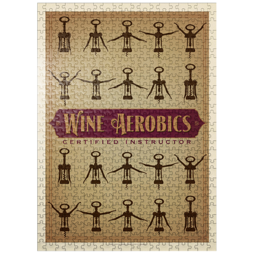 puzzleplate Wine Aerobics, Vintage Poster 500 Jigsaw Puzzle