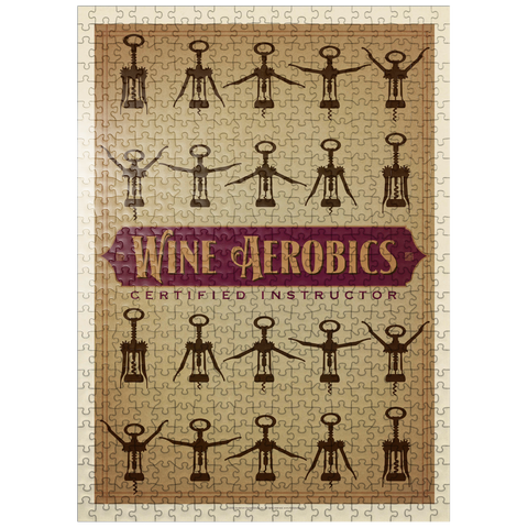 puzzleplate Wine Aerobics, Vintage Poster 500 Jigsaw Puzzle