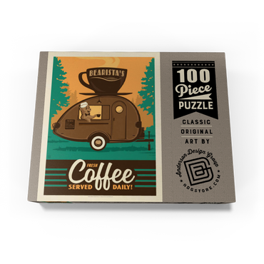 Bearista Coffee Trailer, Vintage Poster 100 Jigsaw Puzzle box view3