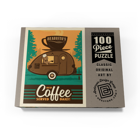 Bearista Coffee Trailer, Vintage Poster 100 Jigsaw Puzzle box view3