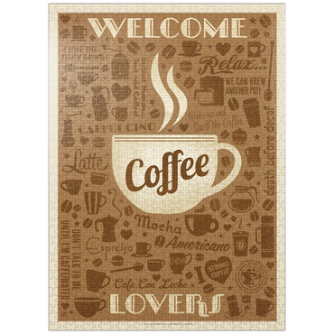 puzzleplate Coffee Pattern Print, Vintage Poster 1000 Jigsaw Puzzle