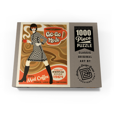 Go-Go Mojo Coffee, Vintage Poster 1000 Jigsaw Puzzle box view3