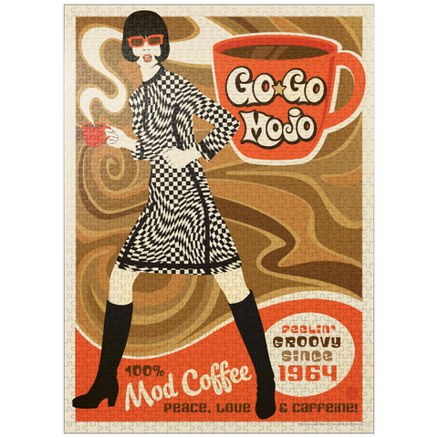 puzzleplate Go-Go Mojo Coffee, Vintage Poster 1000 Jigsaw Puzzle
