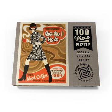 Go-Go Mojo Coffee, Vintage Poster 100 Jigsaw Puzzle box view3