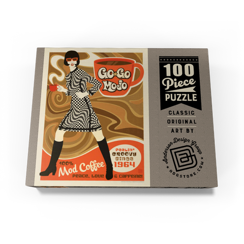 Go-Go Mojo Coffee, Vintage Poster 100 Jigsaw Puzzle box view3