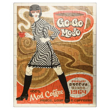 puzzleplate Go-Go Mojo Coffee, Vintage Poster 100 Jigsaw Puzzle