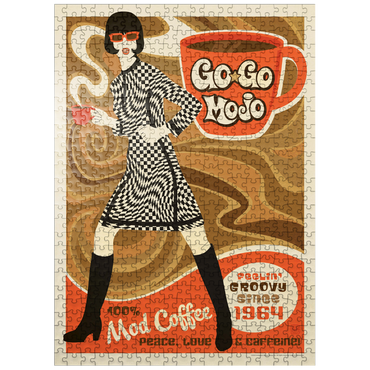 puzzleplate Go-Go Mojo Coffee, Vintage Poster 500 Jigsaw Puzzle