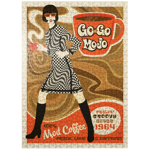 puzzleplate Go-Go Mojo Coffee, Vintage Poster 500 Jigsaw Puzzle