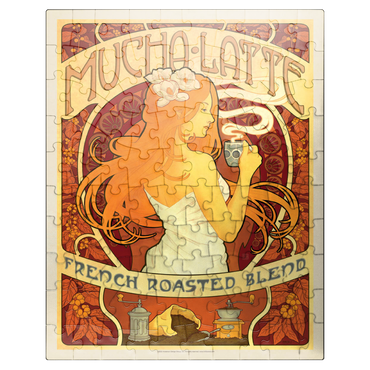 puzzleplate Mucha latte, Vintage Poster 100 Jigsaw Puzzle