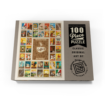 Coffee Collection: Multi-Image Print, Vintage Poster 100 Jigsaw Puzzle box view3
