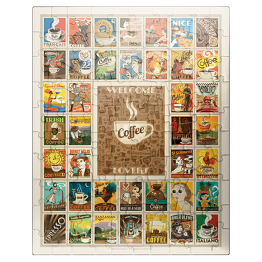 puzzleplate Coffee Collection: Multi-Image Print, Vintage Poster 100 Jigsaw Puzzle