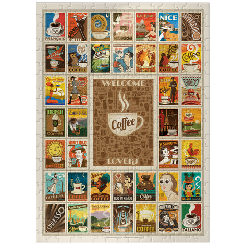 puzzleplate Coffee Collection: Multi-Image Print, Vintage Poster 300 Jigsaw Puzzle