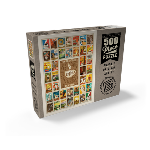 Coffee Collection: Multi-Image Print, Vintage Poster 500 Jigsaw Puzzle box view2