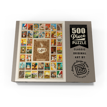 Coffee Collection: Multi-Image Print, Vintage Poster 500 Jigsaw Puzzle box view3