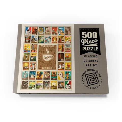Coffee Collection: Multi-Image Print, Vintage Poster 500 Jigsaw Puzzle box view3