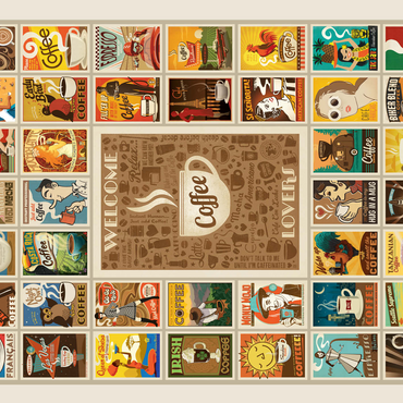 Coffee Collection: Multi-Image Print, Vintage Poster 500 Jigsaw Puzzle 3D Modell
