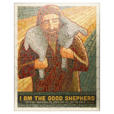 puzzleplate Jesus: The Good Shepherd, Vintage Poster 100 Jigsaw Puzzle