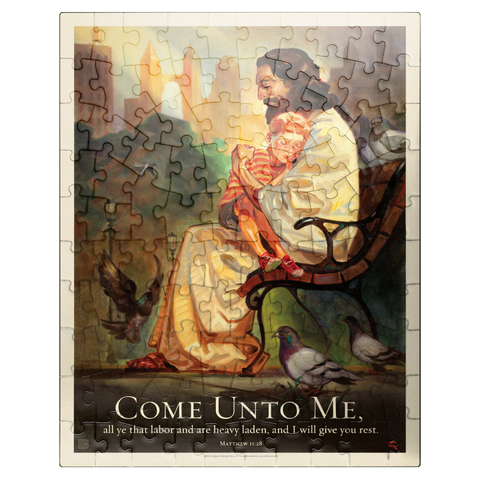puzzleplate Jesus: Come Unto Me, Vintage Poster 100 Jigsaw Puzzle