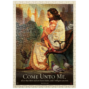 puzzleplate Jesus: Come Unto Me, Vintage Poster 500 Jigsaw Puzzle