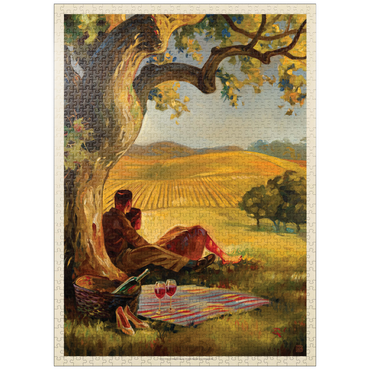 puzzleplate Oil Painting: Wine Country, Vintage Poster 1000 Jigsaw Puzzle