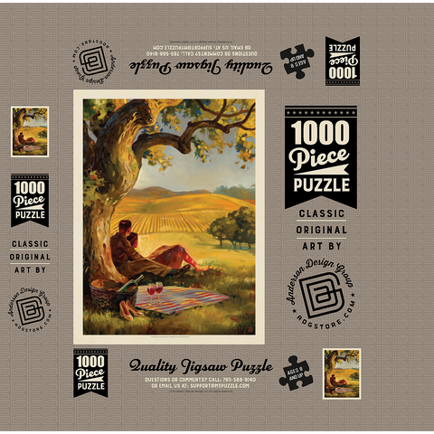 Oil Painting: Wine Country, Vintage Poster 1000 Jigsaw Puzzle box 3D Modell