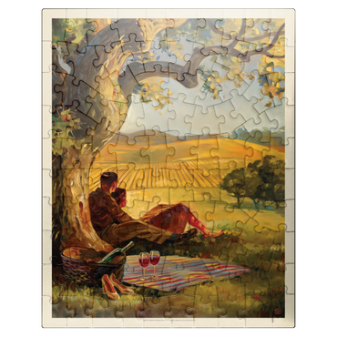 puzzleplate Oil Painting: Wine Country, Vintage Poster 100 Jigsaw Puzzle