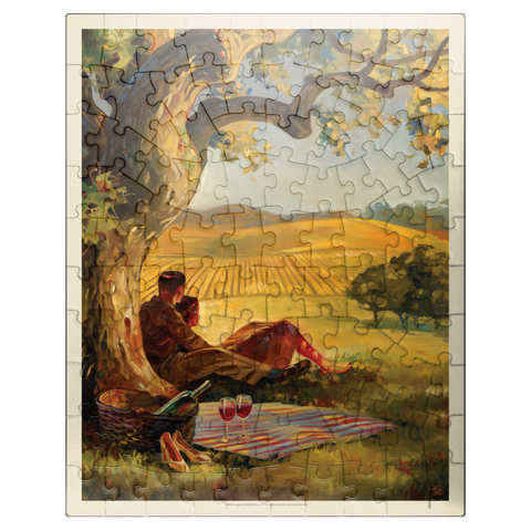 puzzleplate Oil Painting: Wine Country, Vintage Poster 100 Jigsaw Puzzle
