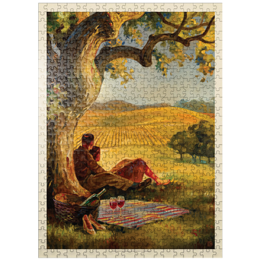 puzzleplate Oil Painting: Wine Country, Vintage Poster 500 Jigsaw Puzzle