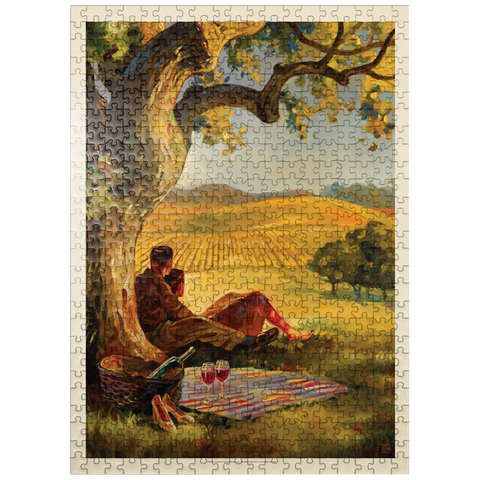 puzzleplate Oil Painting: Wine Country, Vintage Poster 500 Jigsaw Puzzle