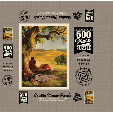 Oil Painting: Wine Country, Vintage Poster 500 Jigsaw Puzzle box 3D Modell