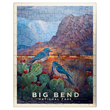 puzzleplate Big Bend National Park: Birds, Vintage Poster 100 Jigsaw Puzzle