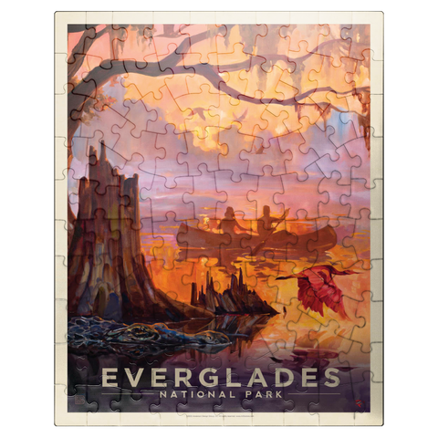 puzzleplate Everglades National Park: Silent Splendor, Vintage Poster 100 Jigsaw Puzzle