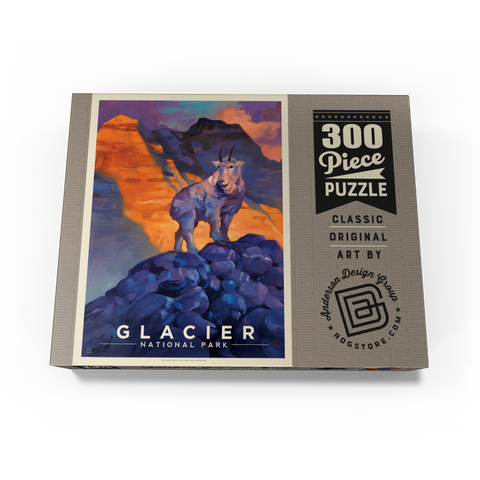 Glacier National Park: Mountain Goat, Vintage Poster 300 Jigsaw Puzzle box view3