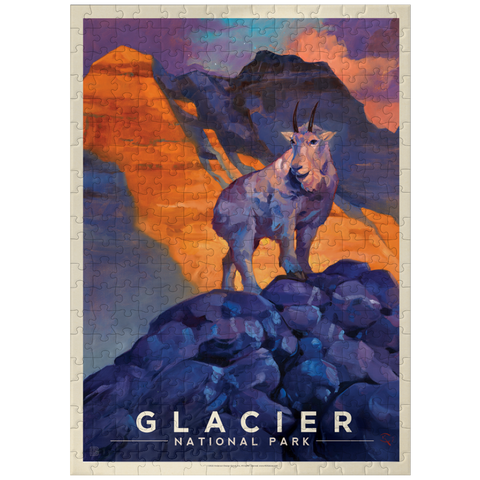 puzzleplate Glacier National Park: Mountain Goat, Vintage Poster 300 Jigsaw Puzzle