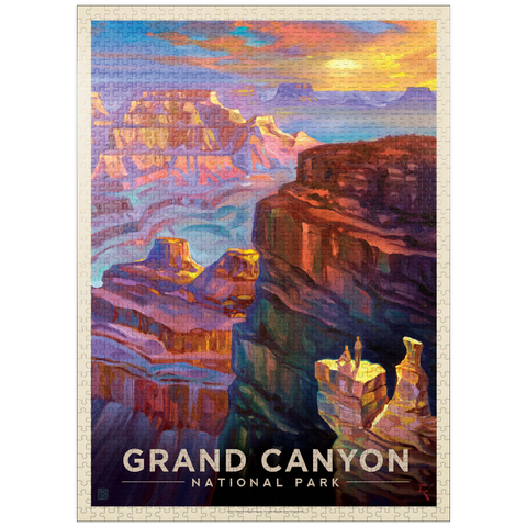 puzzleplate Grand Canyon National Park: Sunset, Vintage Poster 1000 Jigsaw Puzzle