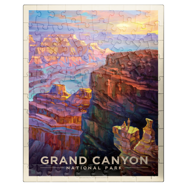 puzzleplate Grand Canyon National Park: Sunset, Vintage Poster 100 Jigsaw Puzzle