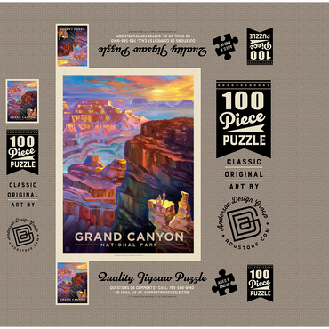 Grand Canyon National Park: Sunset, Vintage Poster 100 Jigsaw Puzzle box 3D Modell