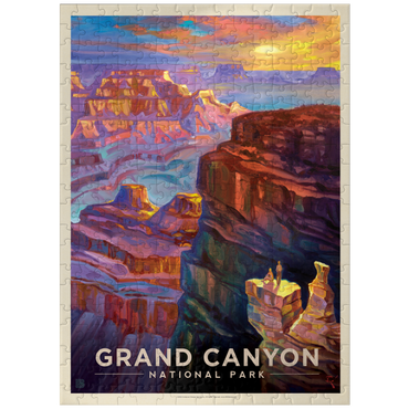 puzzleplate Grand Canyon National Park: Sunset, Vintage Poster 300 Jigsaw Puzzle