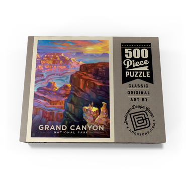 Grand Canyon National Park: Sunset, Vintage Poster 500 Jigsaw Puzzle box view3