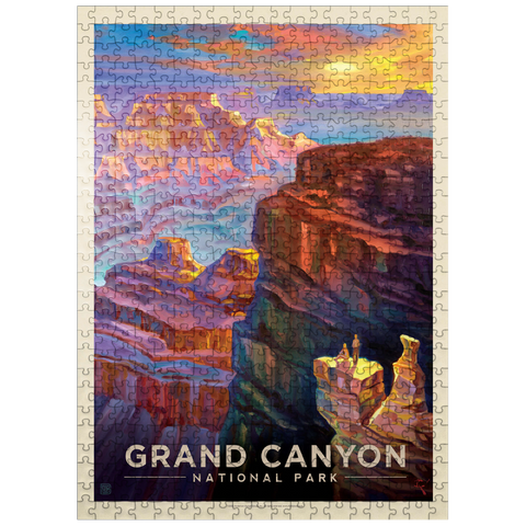 puzzleplate Grand Canyon National Park: Sunset, Vintage Poster 500 Jigsaw Puzzle