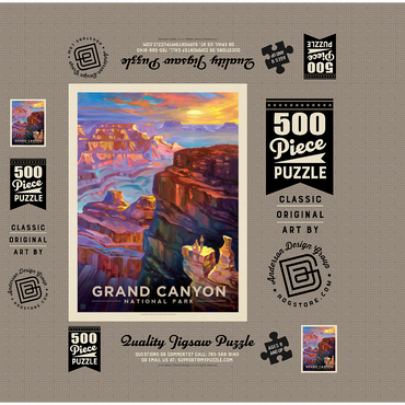 Grand Canyon National Park: Sunset, Vintage Poster 500 Jigsaw Puzzle box 3D Modell