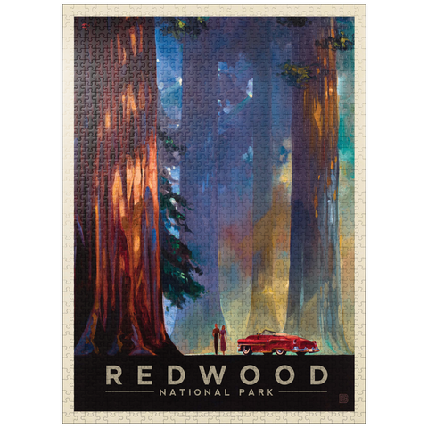 puzzleplate Redwood National Park: Among the Giants, Vintage Poster 1000 Jigsaw Puzzle