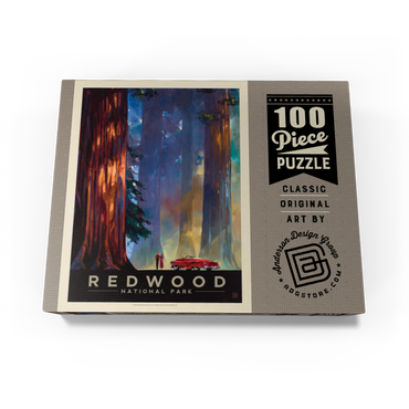 Redwood National Park: Among the Giants, Vintage Poster 100 Jigsaw Puzzle box view3